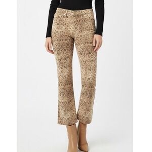 Frame Jeans Snakeskin‎ Beige Le Crop Mini Boot Denim 25 Stretch